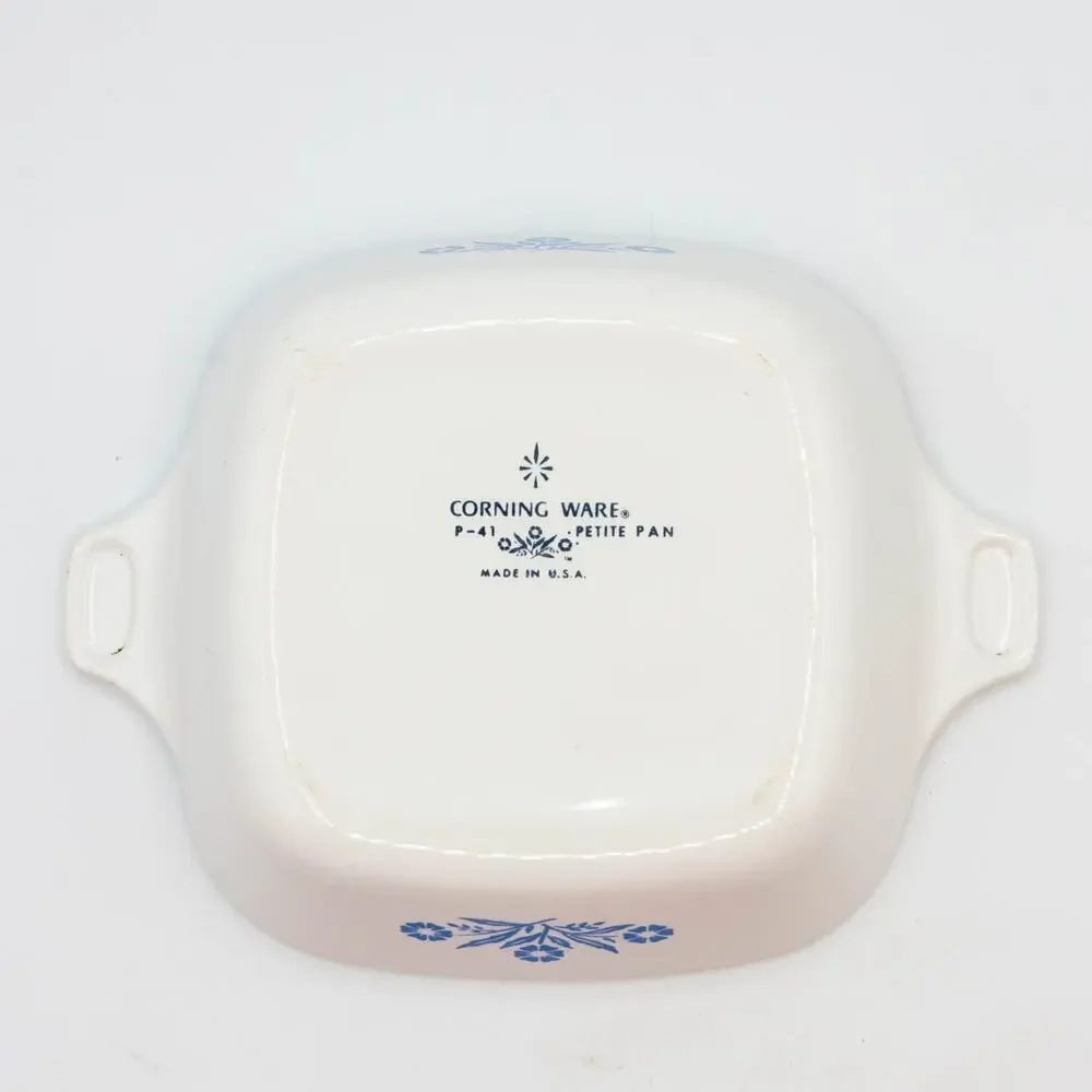 Vintage CORNING WARE Blue Cornflower Petite Pan P-41 Mini Casserole Dish